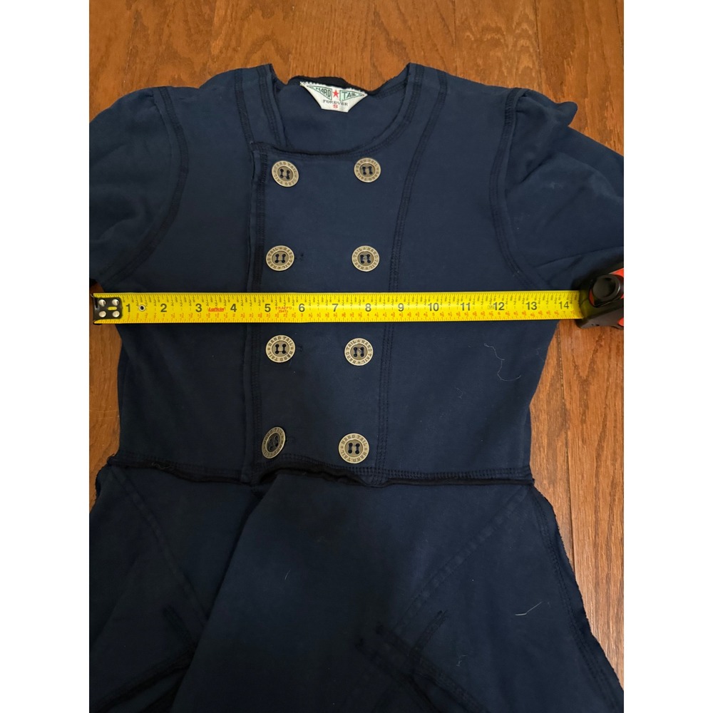 Hard Tail Forever Navy Blue Double Breasted Coat Dress Small Y2K - Picture 5 of 6